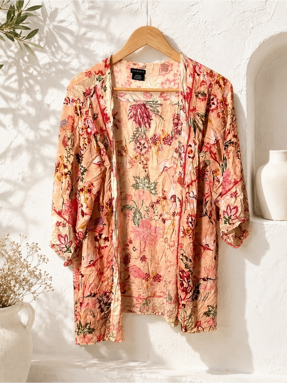 Bohemian  peachy kimono shawl